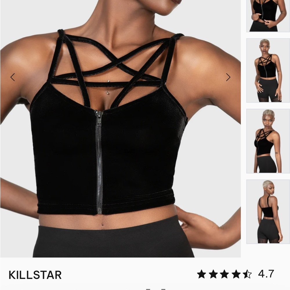 killstar pentagram top velvet 2x